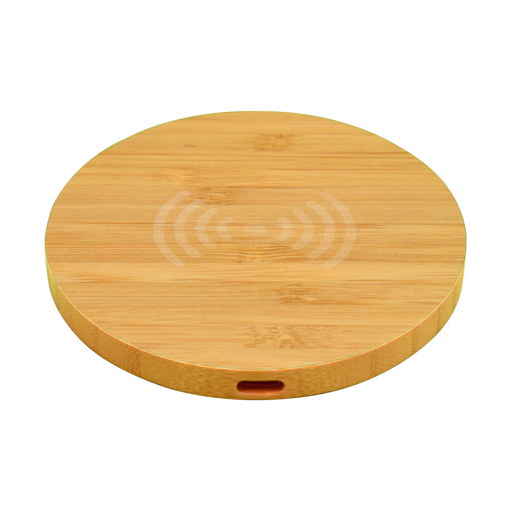 Olive 15W Round Wireless Bamboo Charger