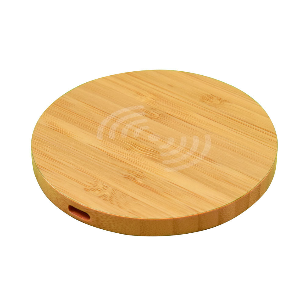 Olive 15W Round Wireless Bamboo Charger
